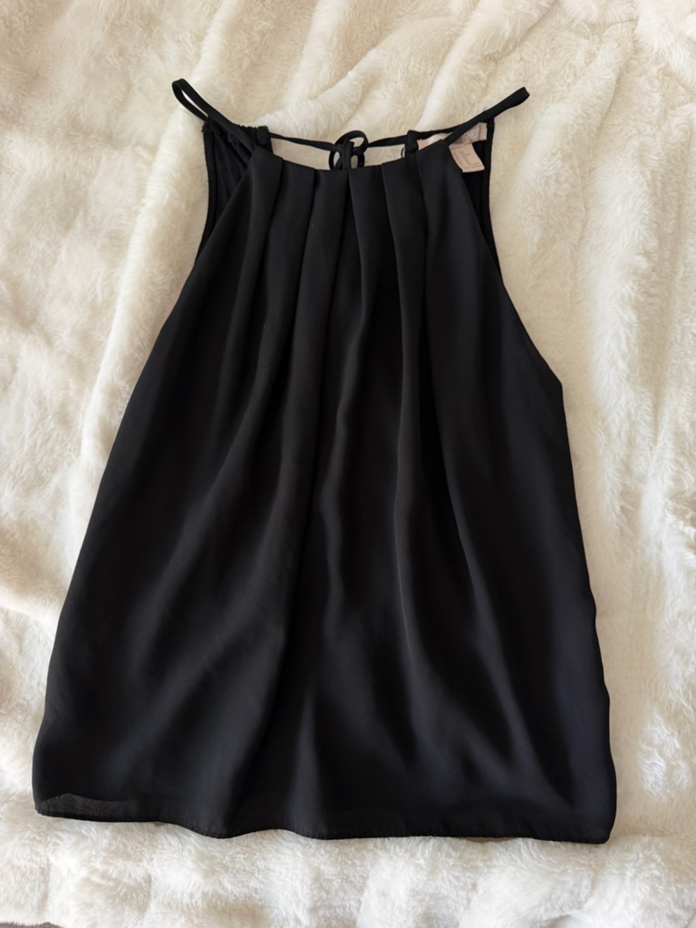 Forever 21 Black Pleated Halter Cami